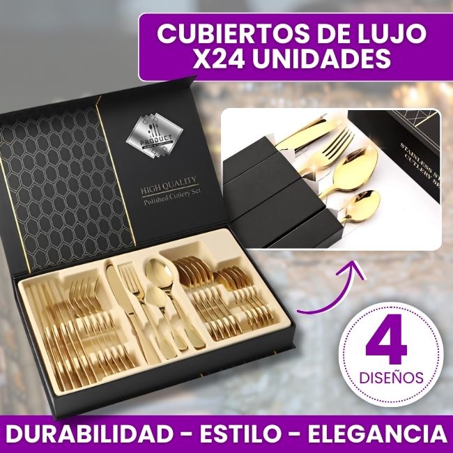 ✨🍽️ Elysian Gold™ | Set de Cubiertos de Lujo - Elegancia, durabilidad y estilo en cada comida✨👑
