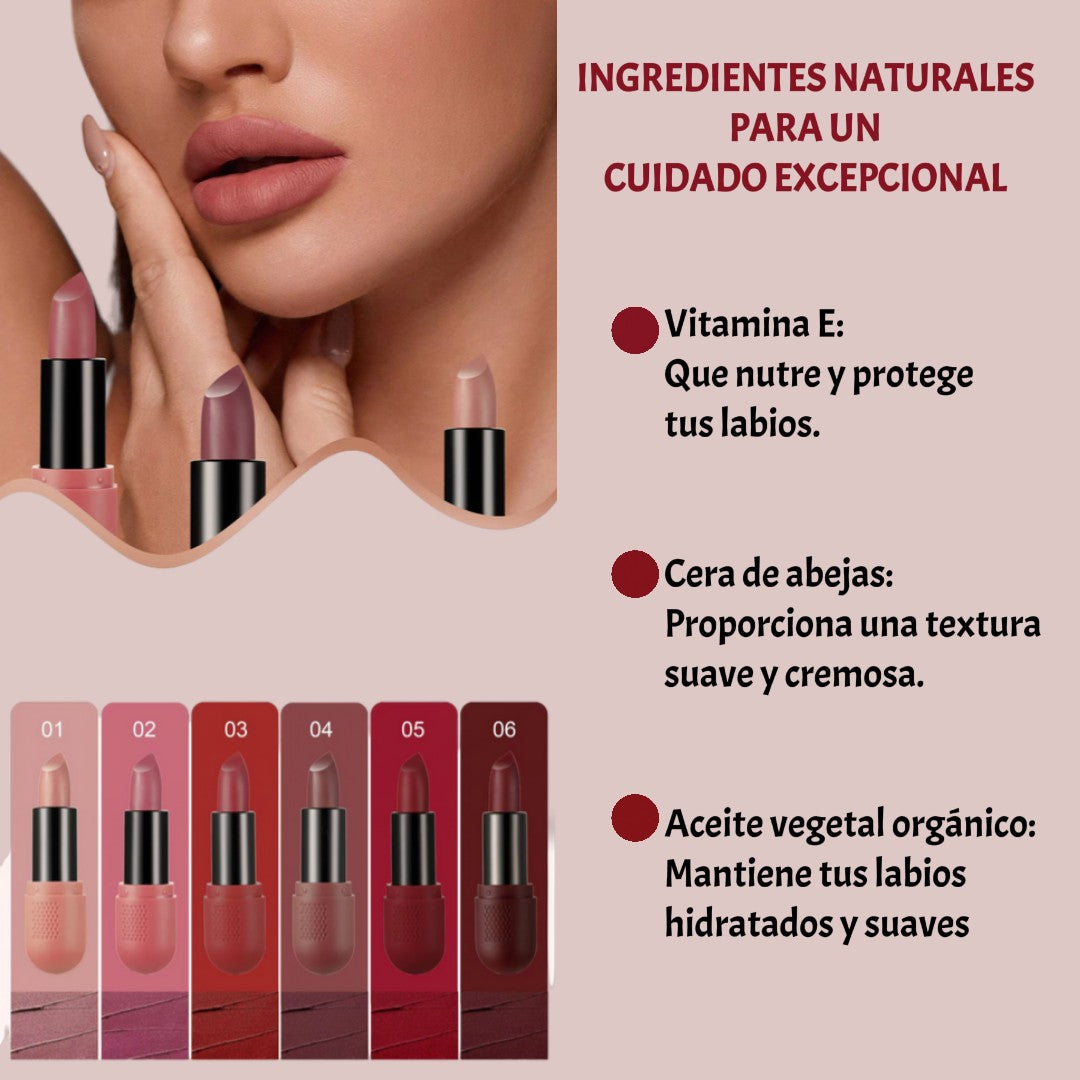 MatteMuse™ | Paleta Labiales en Bala X6 💄✨ 