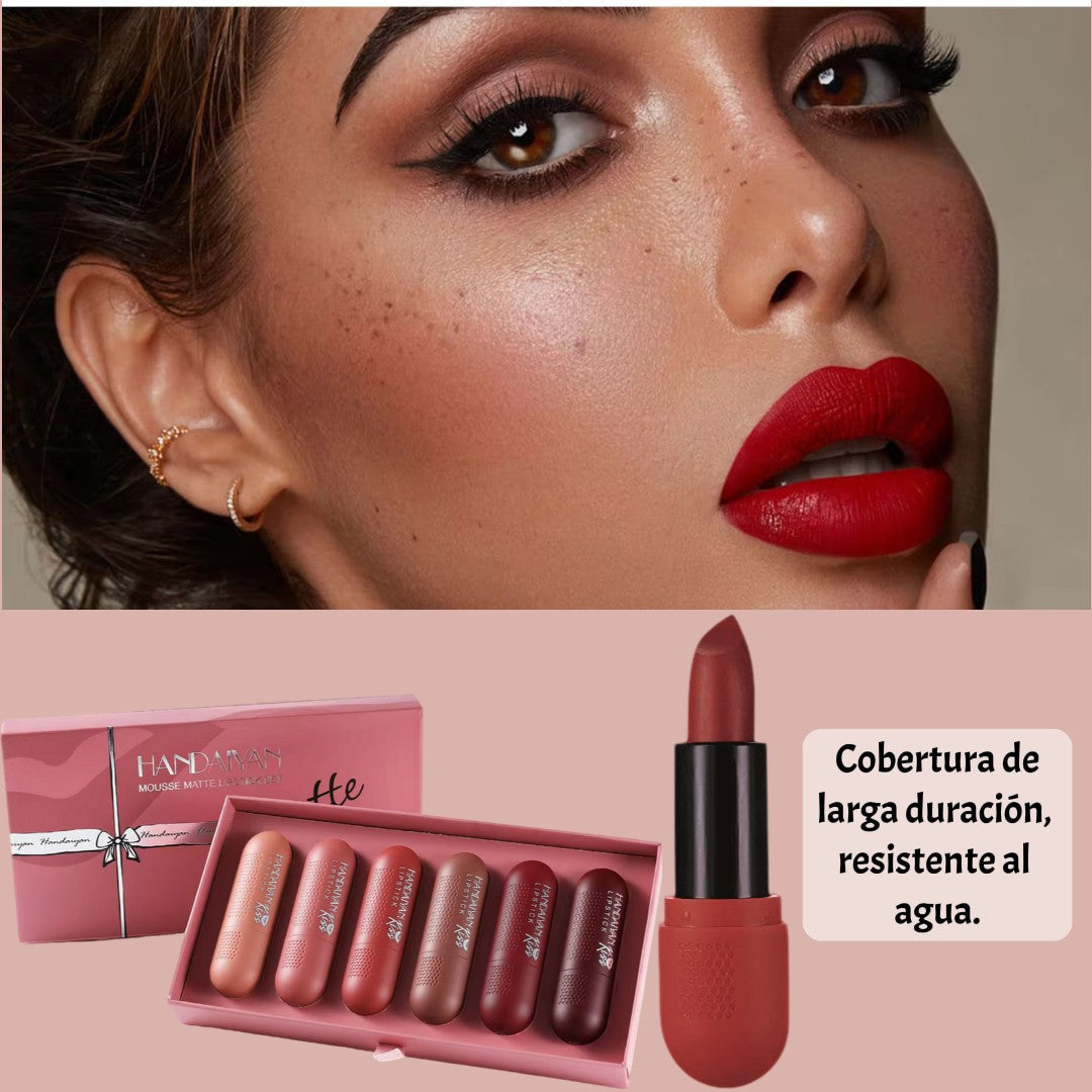 MatteMuse™ | Paleta Labiales en Bala X6 💄✨ 