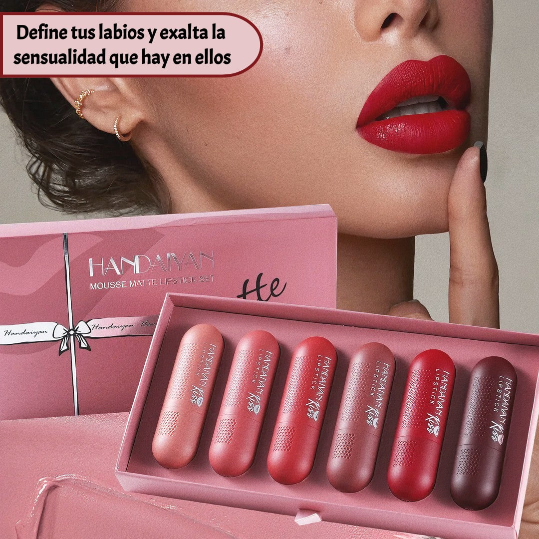 MatteMuse™ | Paleta Labiales en Bala X6 💄✨