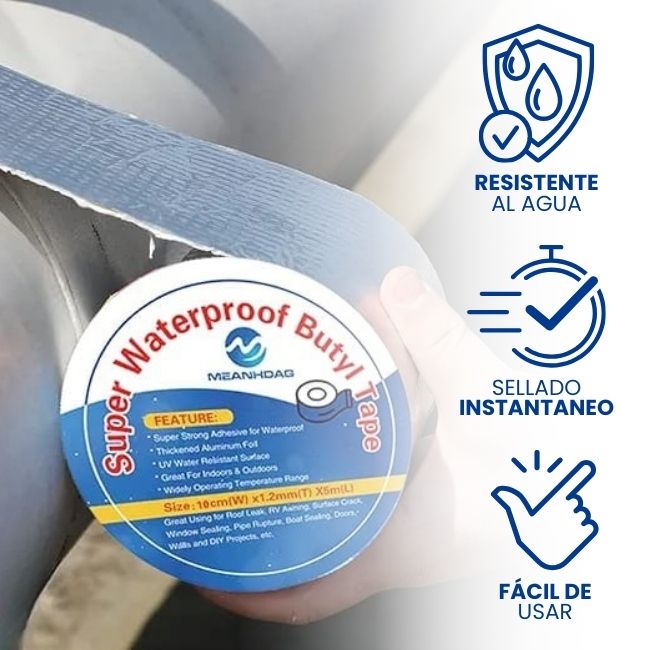 Cinta de Butilo Súper Impermeable 💧✨ – Sellado Eficaz y Duradero 🔩🏠 para Reparaciones Extremas 🚧🔧